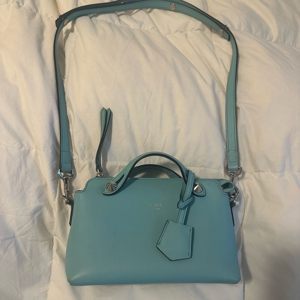 Fendi Blue Way mini Crossbody Bag with Detachable Strap-Tiffany blue color-Rare